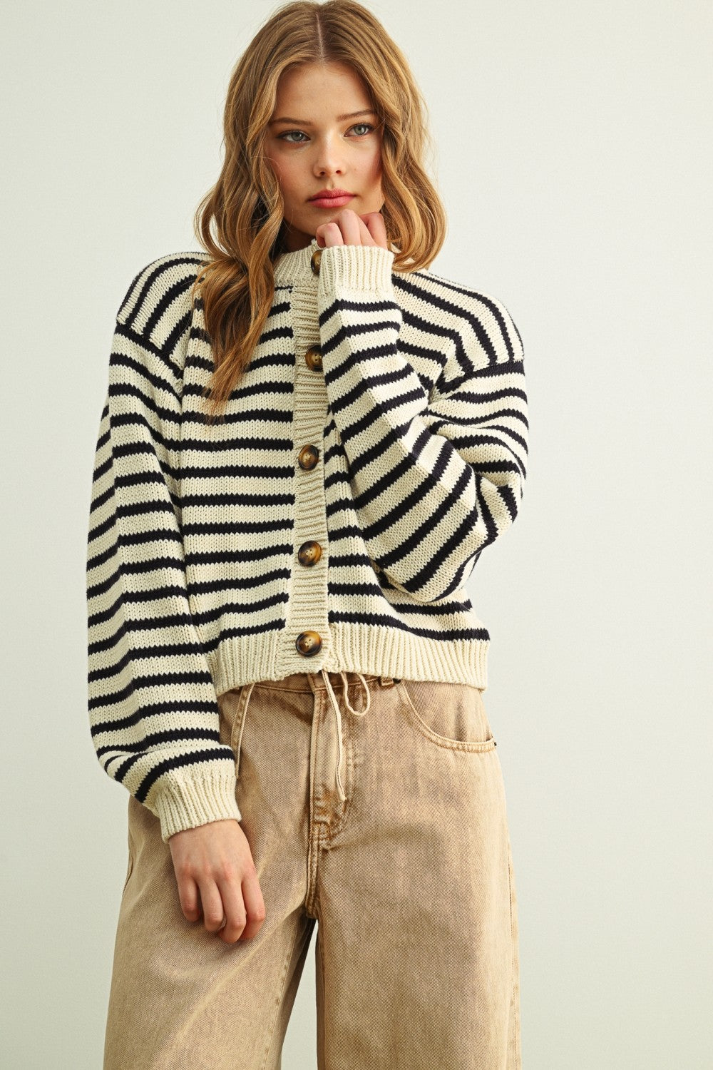 THE BEAUMONT STRIPED COTTON CARDIGAN | 100% COTTON