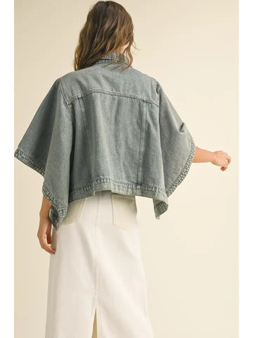 MIOU MUSE | THE CAPE STYLE DENIM JACKET