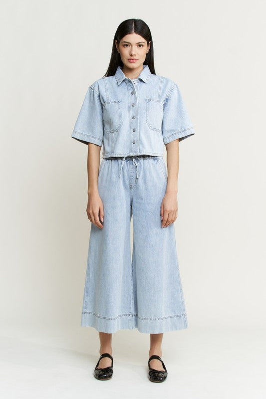 MICA DENIM | CROPPED DENIM SHIRT
