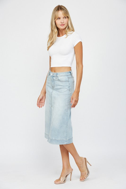 MICA DENIM | HIGH RISE A LINE SKIRT