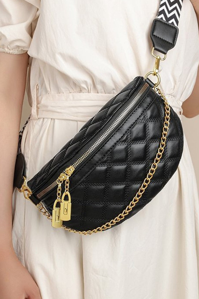 QUILTED VEGAN LEATHER CROSSBODY BUM BAG