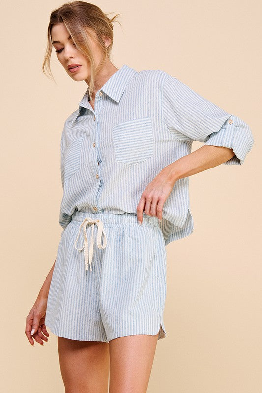 PREMIUM LINE | STRIPED LINEN SHORTS