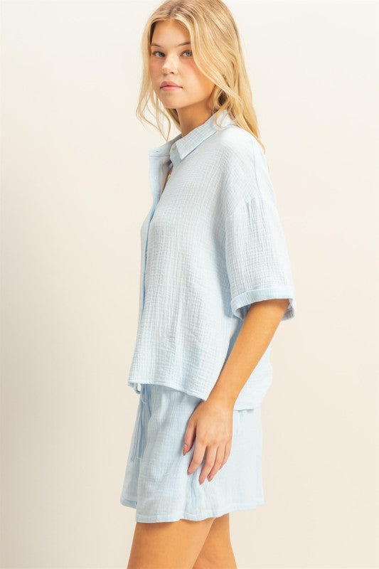 THE FLOWY GAUZE SHORT SET | RESTOCKED