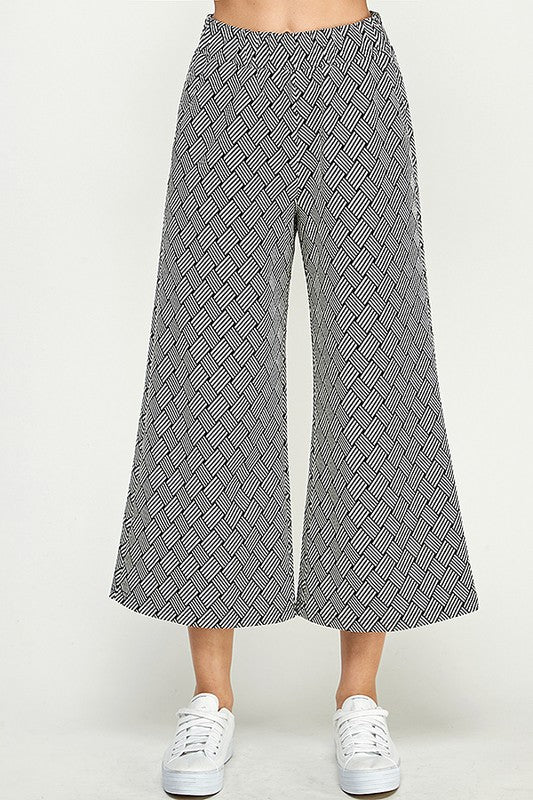 TEXTURED WIDE CROPPED PANTS - NEW STYLE