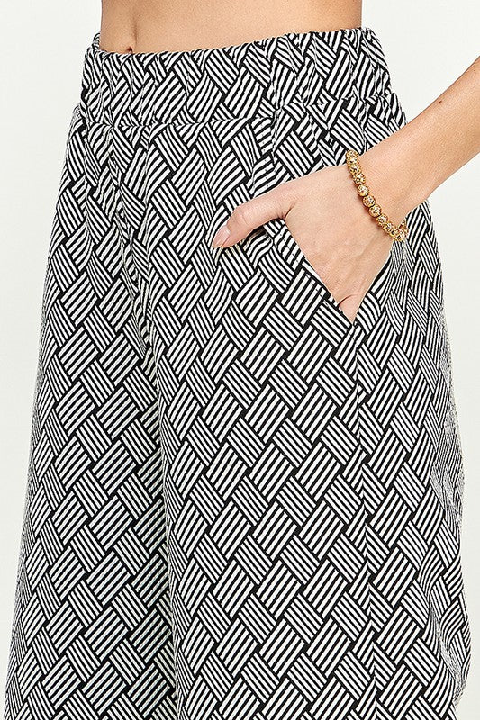 TEXTURED WIDE CROPPED PANTS - NEW STYLE