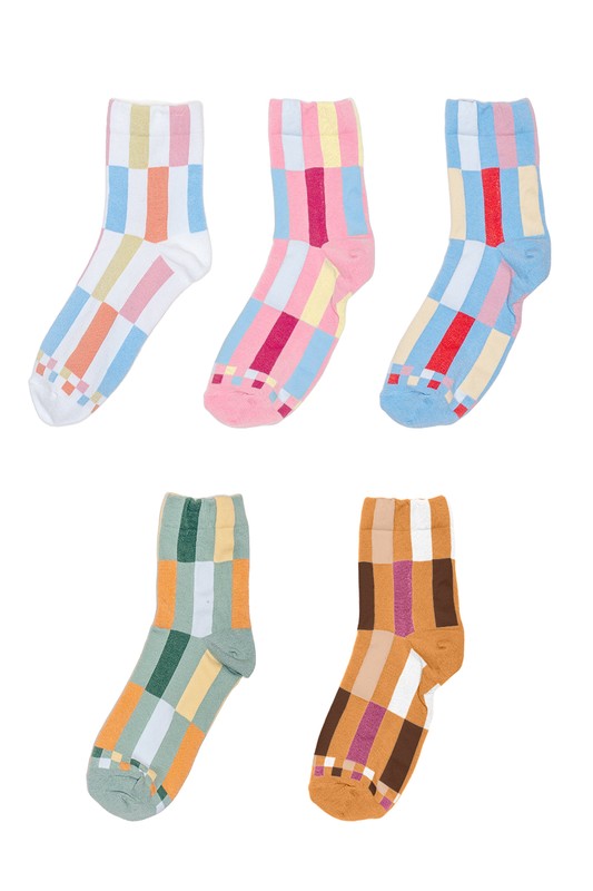 COLOR BLOCK SOCKS - SAGE
