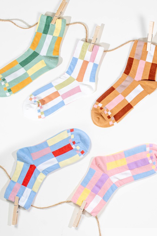COLOR BLOCK SOCKS - CAMEL