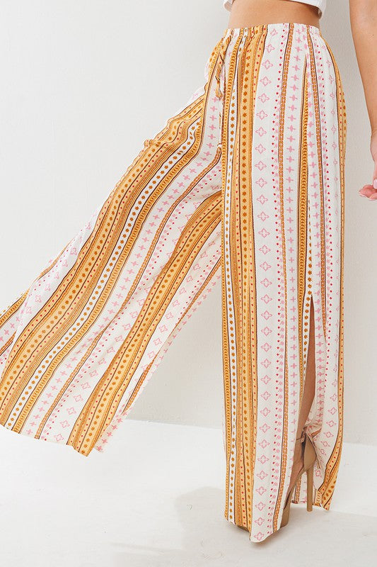 WIDE LEG SIDE SLIT PANTS | NEW COLOR