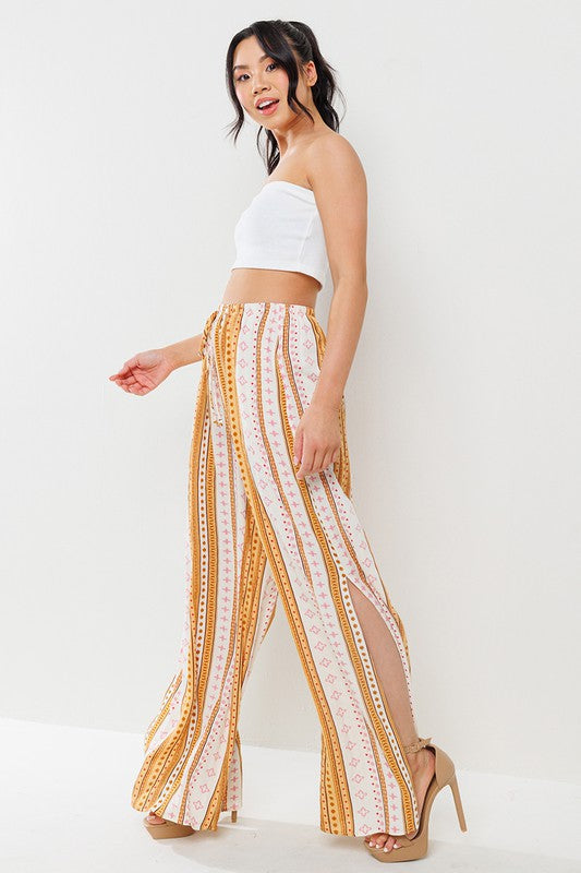 WIDE LEG SIDE SLIT PANTS | NEW COLOR
