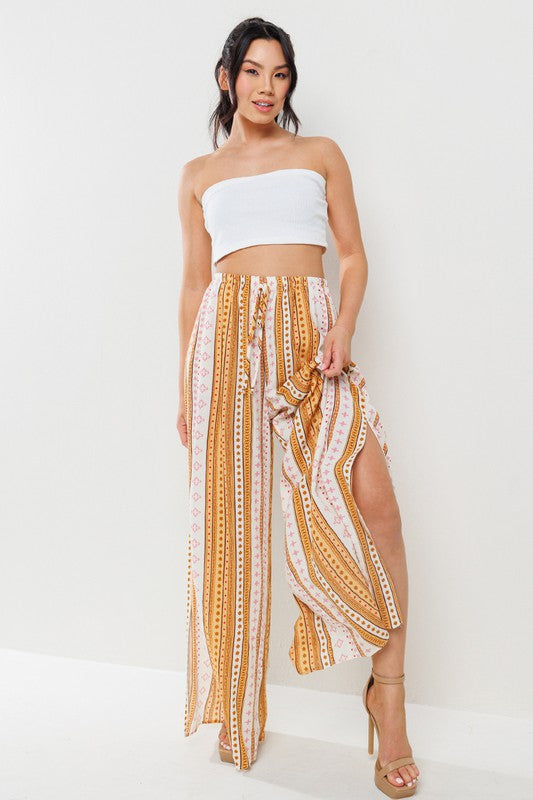 WIDE LEG SIDE SLIT PANTS | NEW COLOR