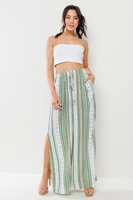 WIDE LEG SIDE SLIT PANTS | RESTOCKED