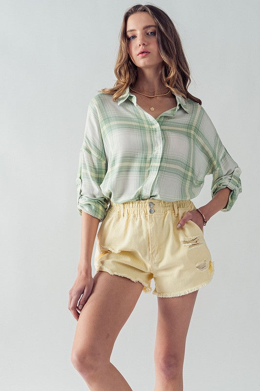 BELLA CHECK ME OUT PLAID TOPS