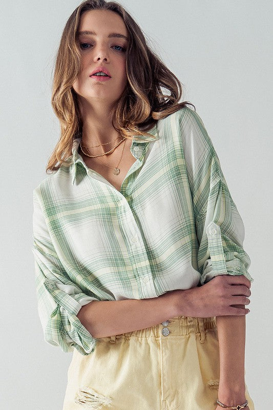 BELLA CHECK ME OUT PLAID TOPS