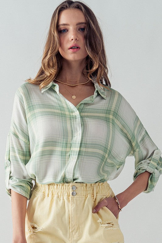 BELLA CHECK ME OUT PLAID TOPS