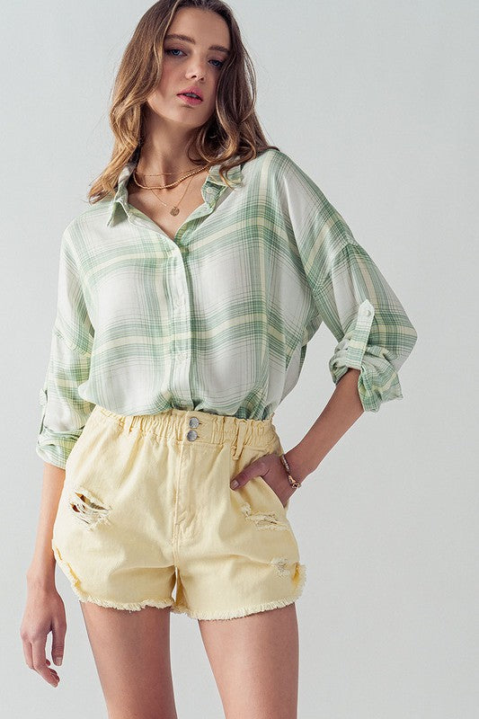 BELLA CHECK ME OUT PLAID TOPS
