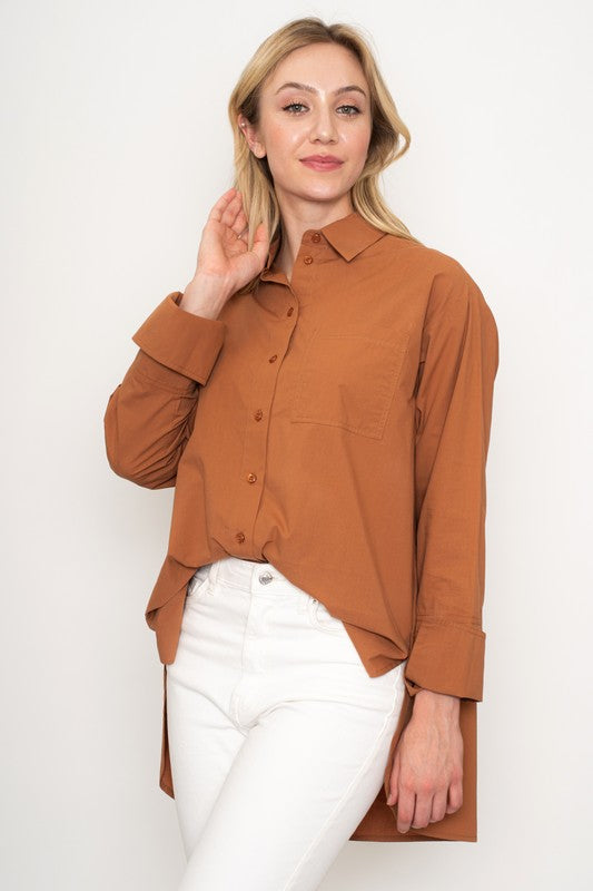 PREMIUM LINE | SHIRLEY OVERSIZED POPLIN BUTTON DOWN SHIRT