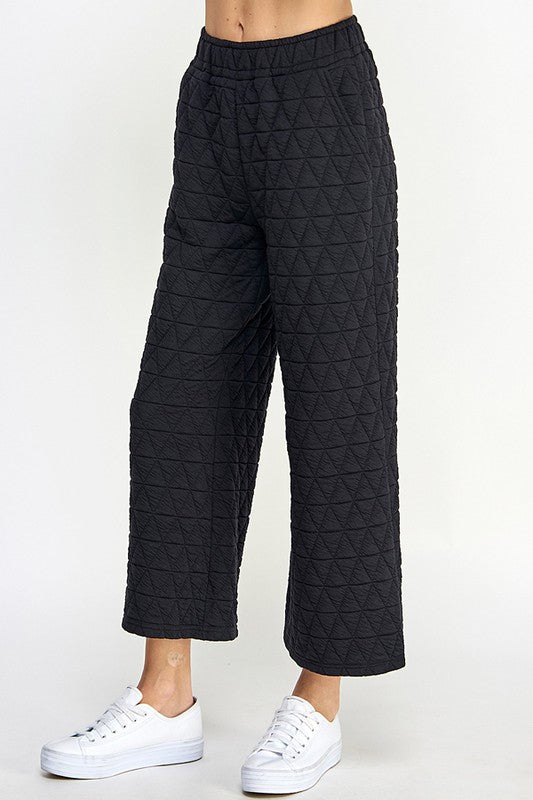 QUILTED CROP WIDE LEG PANTS - NEW RESTOCK - CURVY