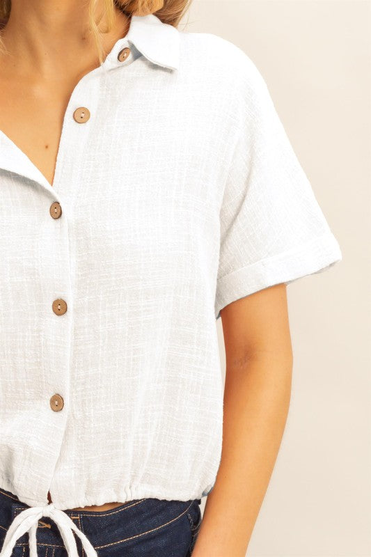 DRAWSTRING HEM SHIRT | RESTOCKED
