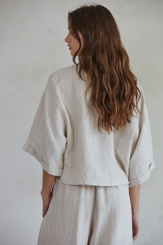 THE LINEN OLIVIANE TOP