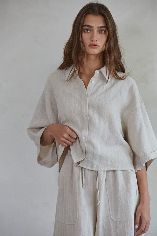 THE LINEN OLIVIANE TOP