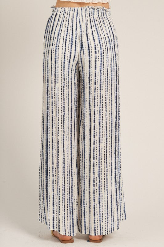 EN CREME | FRONT SLIT STRIPED PANTS