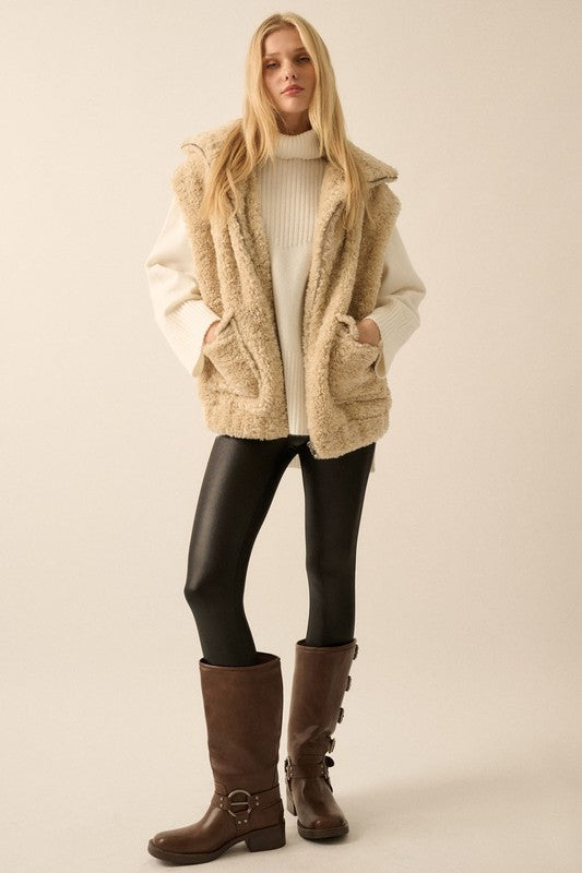 PREMIUM LINE | FAUX FUR ZIP UP VEST | RESTOCKED