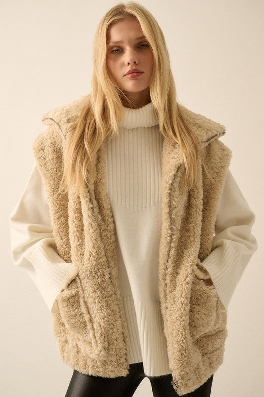 PREMIUM LINE | FAUX FUR ZIP UP VEST | RESTOCKED