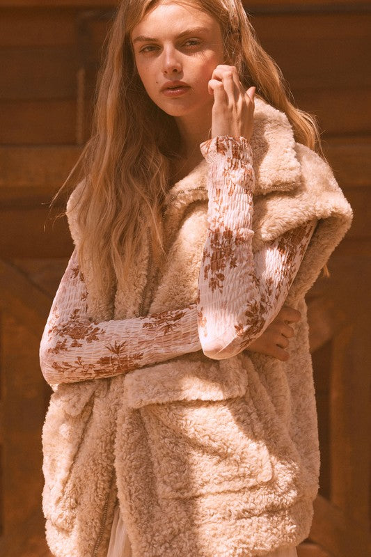PREMIUM LINE | FAUX FUR ZIP UP VEST | RESTOCKED