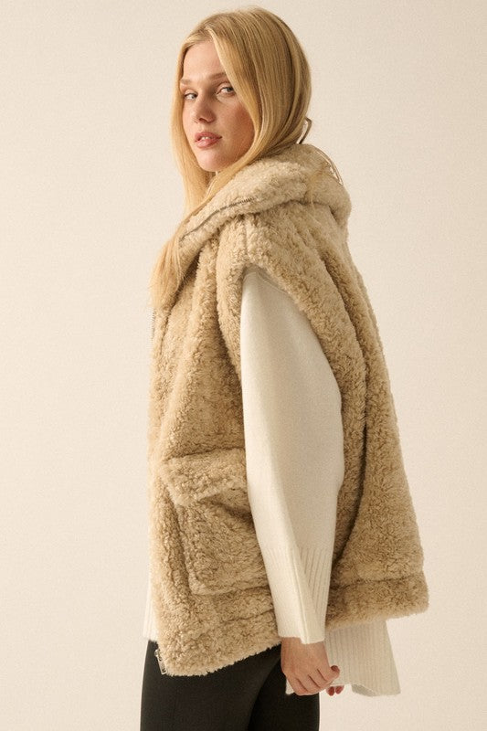 PREMIUM LINE | FAUX FUR ZIP UP VEST | RESTOCKED