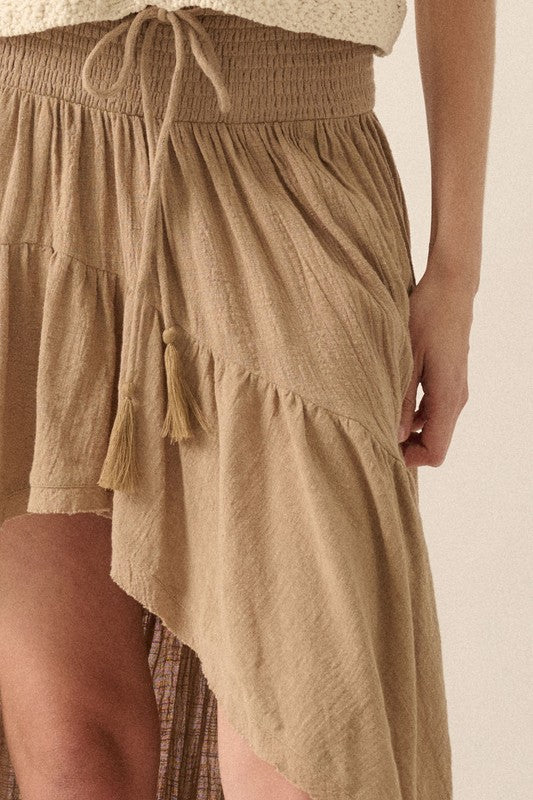 PREMIUM LINE | COTTON HIGH LOW RUFFLE SKIRT | RESTOCKED