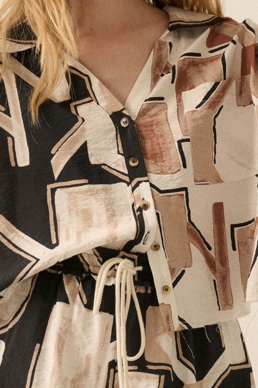 PREMIUM LINE | ABSTRACT COLORBLOCK PRINT TOP | RESTOCKED