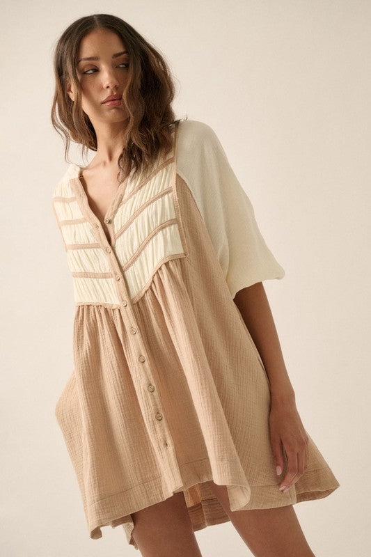 PREMIUM LINE | COTTON BABYDOLL MINI DRESS