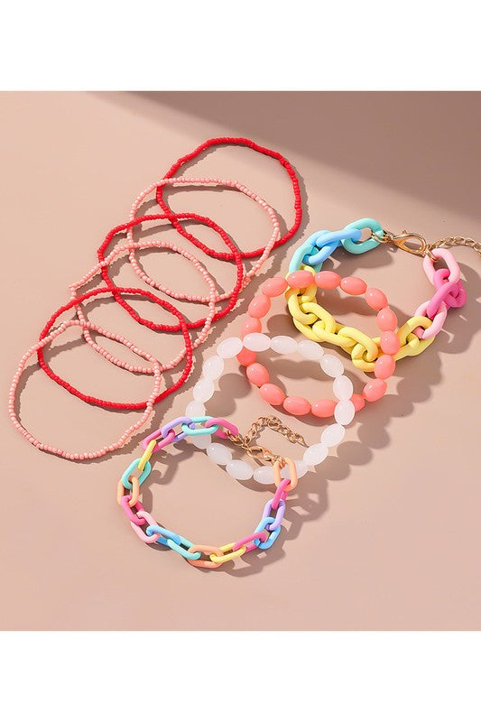 MULTI COLOR CHAIN STACKABLE BRACELET