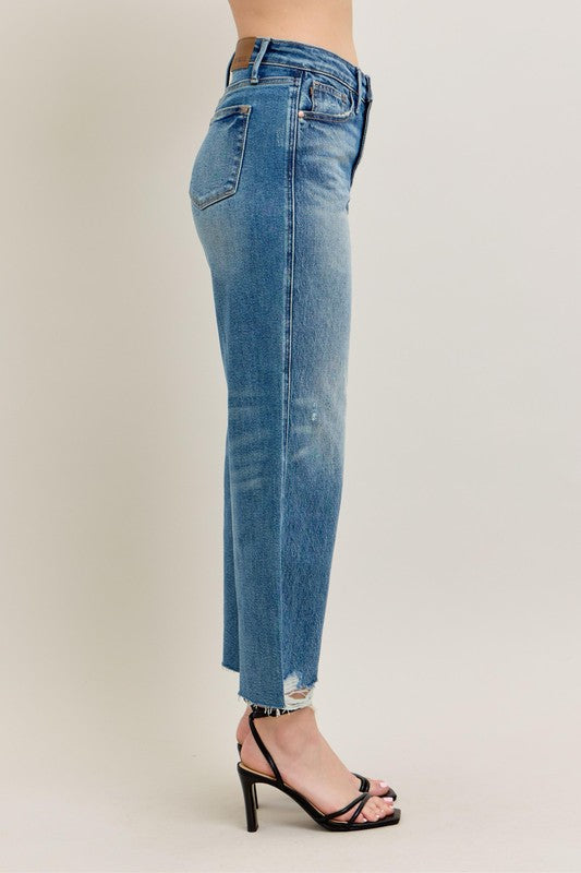 JUDY BLUE | MAGIC RIDGE CROP WIDE LEG JEANS