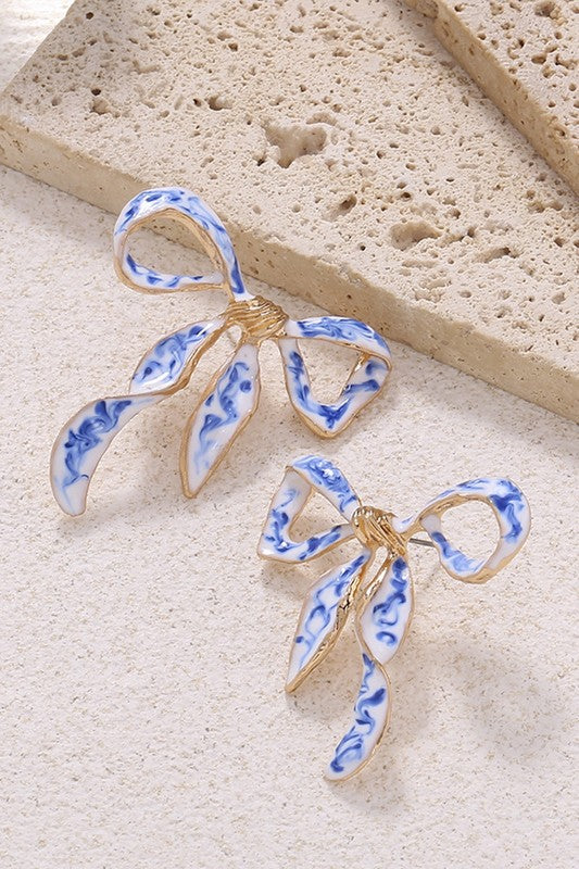 BOW PORCELAIN EARRINGS