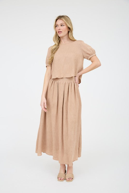 PUFF SLEEVE BACK TIE SHIRT