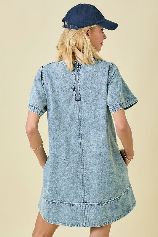 THE HARLOW DENIM MINI DRESS