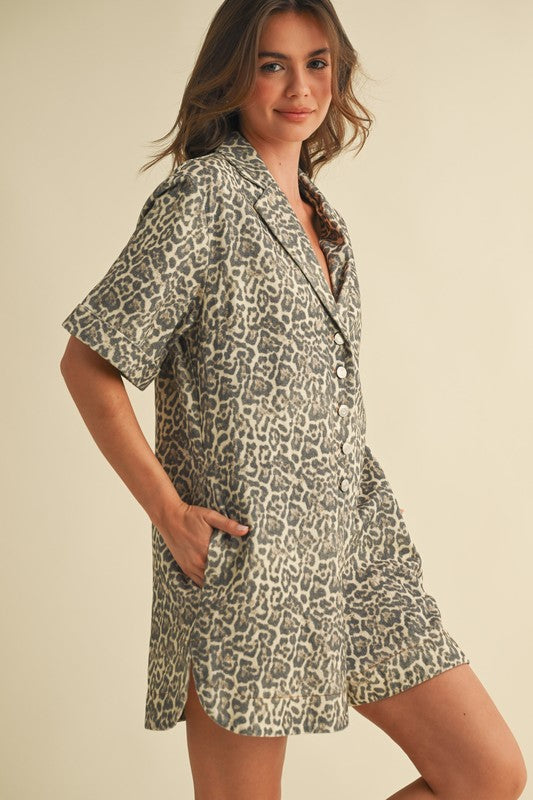 THE RELAXED FIT LEOPARD PRINT ROMPER