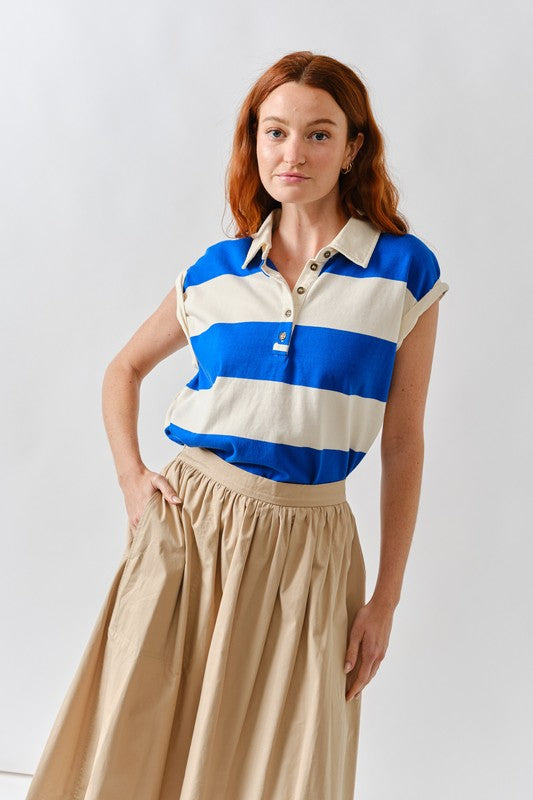 THE OVERSIZED STRIPE POLO SHIRT