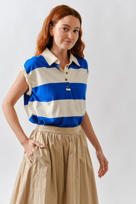 THE OVERSIZED STRIPE POLO SHIRT