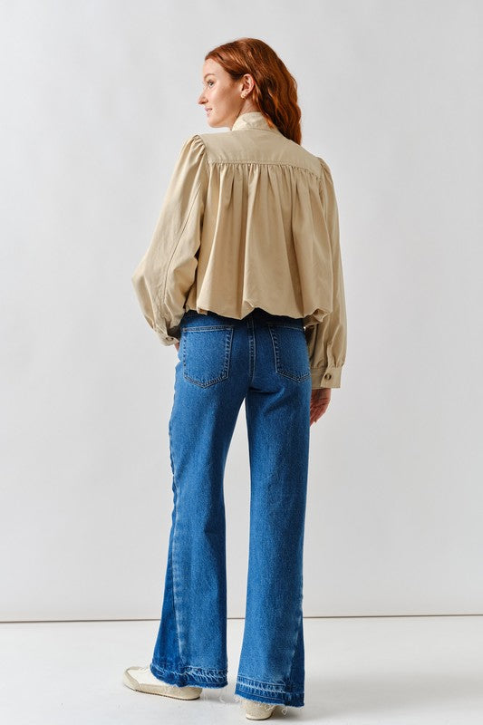 SHORT BALLOON TRENCH JACKET | NEW COLOR