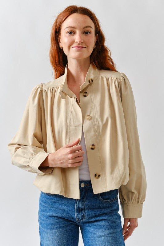 SHORT BALLOON TRENCH JACKET | NEW COLOR