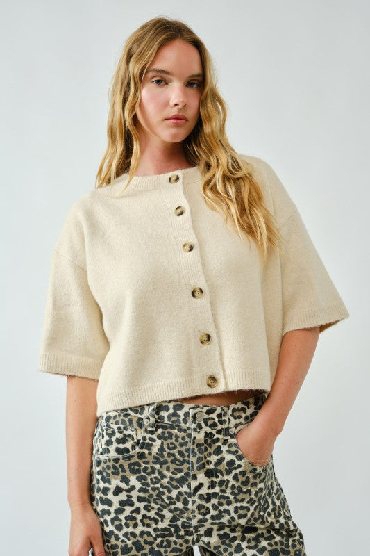 THE BUTTON DOWN WIDE SLEEVE CARDIGAN TOP