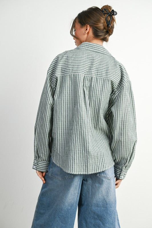 THE STRIPED BUTTON UP SHIRT