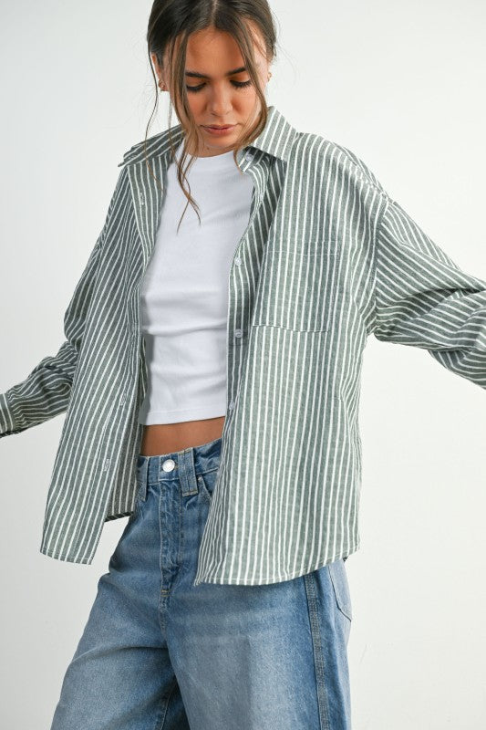 THE STRIPED BUTTON UP SHIRT