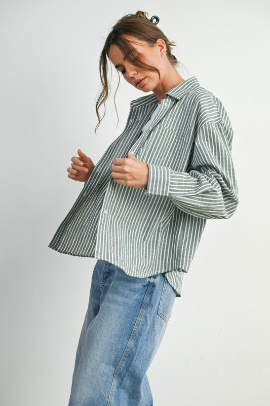 THE STRIPED BUTTON UP SHIRT