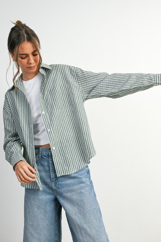 THE STRIPED BUTTON UP SHIRT
