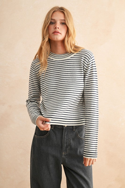 MIOU MUSE | STRIPED SWEATER TOP