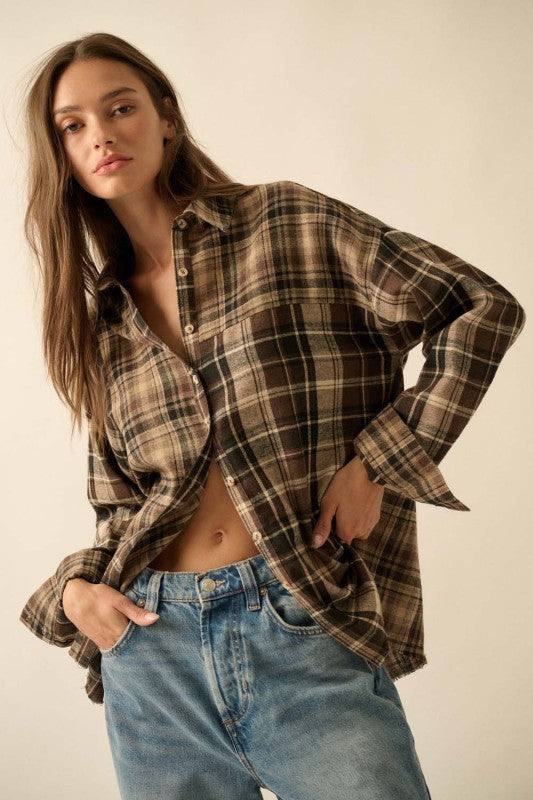 COLORBLOCK FLANNEL SHIRT