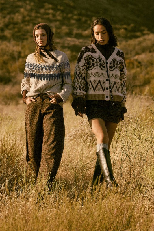 PREMIUM LINE | CABLE KNIT FAIR ISLE SWEATER | NEW COLOR